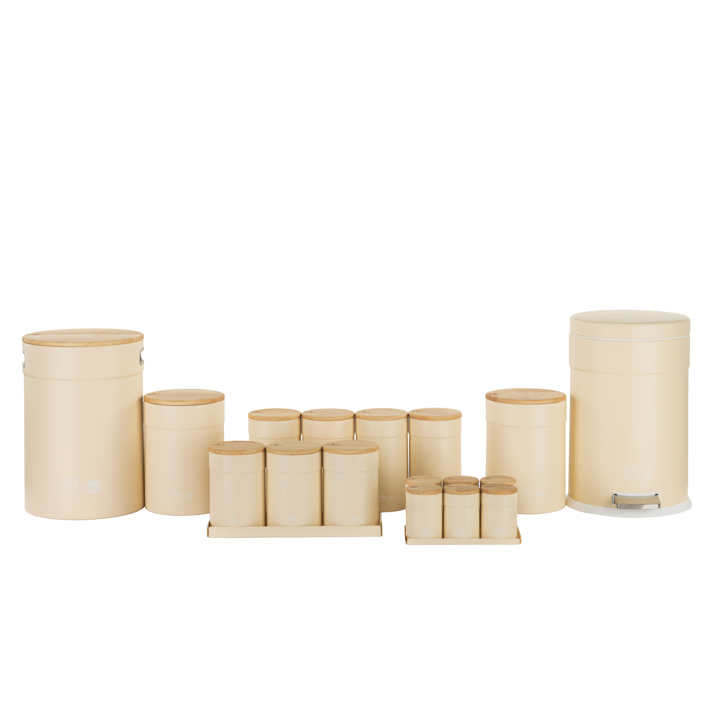 سرویس آشپزخانه 19 پارچه راکلند کرم درب بامبو مدل تمیس