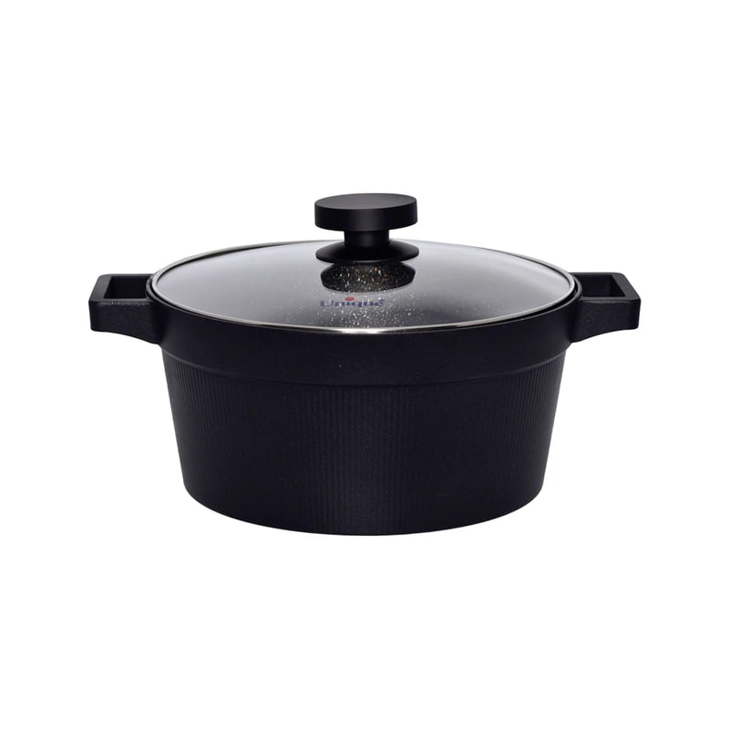 قابلمه چدن گرانیت سایز 24 یونیک کد 8906 مدل دیاموند رنگ مشکی